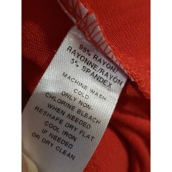 LOFT Womens Orange Solid Rayon Long Sleeve V-Neck Knee Length Dress Petite Small - Picture 12 of 12